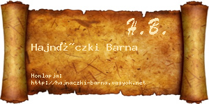 Hajnáczki Barna névjegykártya