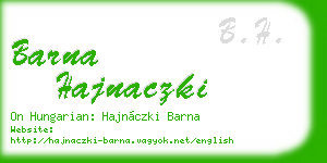 barna hajnaczki business card